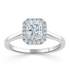 Radiant Cut Lab Diamond Halo Engagement Ring