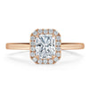 Radiant Cut Lab Diamond Halo Engagement Ring