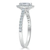 Radiant Cut Lab Diamond Halo Engagement Ring, Classic Style