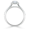 Radiant Cut Lab Diamond Halo Engagement Ring, Classic Style
