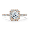 Radiant Cut Lab Diamond Halo Engagement Ring, Classic Style