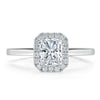 Radiant Cut Lab Diamond Halo Engagement Ring