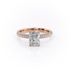 Radiant Cut Lab Diamond Pavé Set Shoulders With Hidden Halo