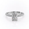 Radiant Cut Lab Diamond Pavé Set Shoulders With Hidden Halo