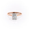 Radiant Cut Lab Diamond Ring, Hidden Halo