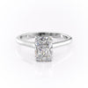 Radiant Cut Lab Diamond Ring, Hidden Halo