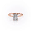 Radiant Cut Lab Diamond Ring With Hidden Halo