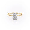 Radiant Cut Lab Diamond Ring With Hidden Halo