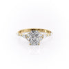 Radiant Cut Lab Diamond Shoulder Set Ring Vintage Design
