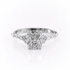 Radiant Cut Lab Diamond Shoulder Set Ring Vintage Design