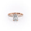 Radiant Cut Lab Diamond Shoulder Set Ring With Block Halo
