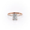 Radiant Cut Lab Diamond Shoulder Set Ring With Hidden Halo