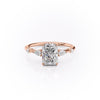 Radiant Cut Lab Diamond Shoulder Set Ring With Hidden Halo