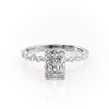 Radiant Cut Lab Diamond Shoulder Set Ring With Hidden Halo