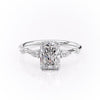 Radiant Cut Lab Diamond Shoulder Set Ring With Hidden Halo