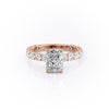 Radiant Cut Lab Diamond Stone Set Shoulders With Hidden Halo
