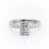 Radiant Cut Lab Diamond Stone Set Shoulders With Hidden Halo