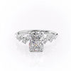 Radiant Cut Lab Diamond With Hidden Halo And Side Stones