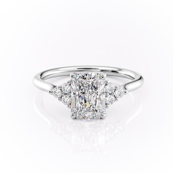 Radiant Cut Lab Diamond With Side Stones