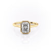 Radiant Cut Rubover Lab Diamond With Hidden Halo
