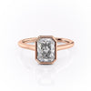 Radiant Cut Rubover Lab Diamond With Hidden Halo