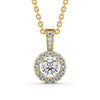 Round Cut Classic Halo Pendant