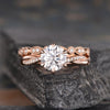 Round Cut Lab Diamond Bridal Ring Set