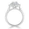 Round Cut Lab Diamond Double Halo Engagement Ring, Tiffany Style