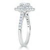 Round Cut Lab Diamond Double Halo Engagement Ring, Tiffany Style