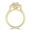 Round Cut Lab Diamond Double Halo Engagement Ring, Tiffany Style