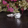 Round Cut Lab Diamond Engagement Ring, Art Deco Design