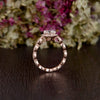 Round Cut Lab Diamond Engagement Ring, Art Deco Halo Design