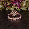 Round Cut Lab Diamond Engagement Ring, Art Deco Halo Design