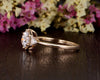 Round Cut Lab Diamond Engagement Ring, Art Deco Trilogy Design