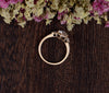 Round Cut Lab Diamond Engagement Ring, Art Deco Trilogy Design