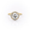 Round Cut Lab Diamond Engagement Ring, Classic Halo