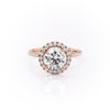 Round Cut Lab Diamond Engagement Ring, Classic Halo