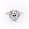 Round Cut Lab Diamond Engagement Ring, Classic Halo
