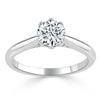 Round Cut Lab Diamond Engagement Ring, Classic Six Claw