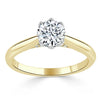 Round Cut Lab Diamond Engagement Ring, Classic Six Claw