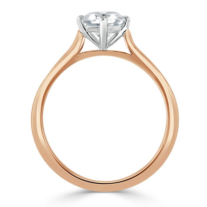 Round Cut Lab Diamond Engagement Ring, Classic Style