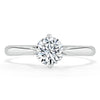 Round Cut Lab Diamond Engagement Ring, Classic Style