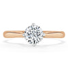 Round Cut Lab Diamond Engagement Ring, Classic Style