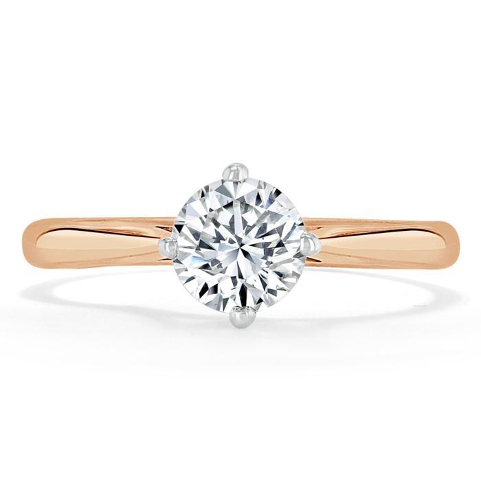 Round Cut Lab Diamond Engagement Ring, Classic Style