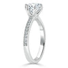 Round Cut Lab Diamond Engagement Ring, Classic Tiffany Style