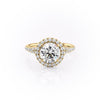 Round Cut Lab Diamond Engagement Ring, Halo With Split Shank