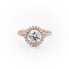 Round Cut Lab Diamond Engagement Ring, Halo With Split Shank