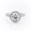 Round Cut Lab Diamond Engagement Ring, Halo With Split Shank