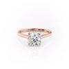 Round Cut Lab Diamond Engagement Ring, Hidden Halo