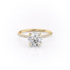 Round Cut Lab Diamond Engagement Ring, Hidden Halo